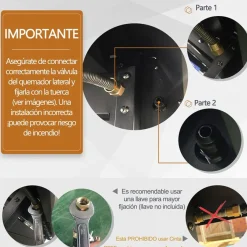 Barbacoa de gas Outsunny negro 100x125x51 cm