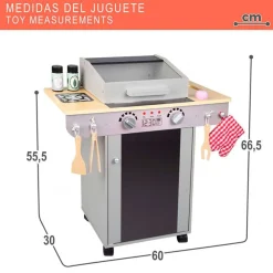 Barbacoa de juguete Teamson Kids +3A gris/natural 66,5x60x30 cm