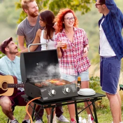 Barbacoa de mesa Outsunny 2 quemadores negro