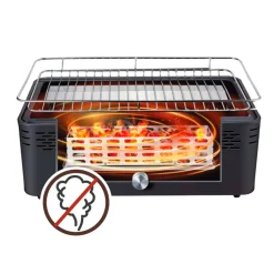 Barbacoa portátil sin humos Aktive Barbecue forma rectangular negro