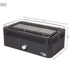 Barbacoa portátil sin humos Aktive Barbecue forma rectangular negro