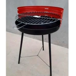 Barbacoa redonda Algon negro/rojo Ø42 cm