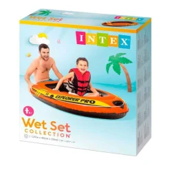 Barca hinchable infantil Explorer Pro 50 Intex +6A naranja 23x137x85 cm