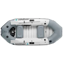 Barco hinchable Mariner 3 Intex 3 personas con remos+bomba de hinchado gris 46x127x297 cm