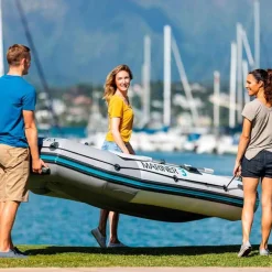 Barco hinchable Mariner 3 Intex 3 personas con remos+bomba de hinchado gris 46x127x297 cm