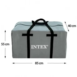 Barco hinchable Mariner Intex 4 personas con remos+bomba de hinchado gris 48x145x328 cm