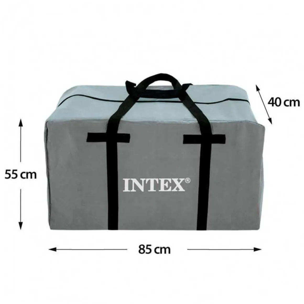 Barco hinchable Mariner Intex 4 personas con remos+bomba de hinchado gris 48x145x328 cm