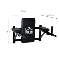 Barra de musculación Homcom ajustable negro 48x70x56/63 cm