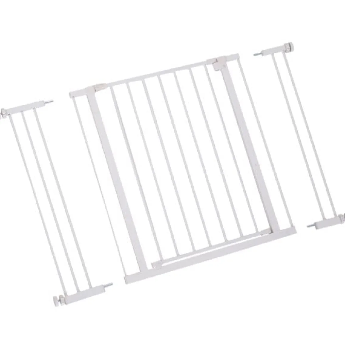 Barrera de seguridad PawHut extensible puertas y escaleras metal blanco 76x72-107 cm