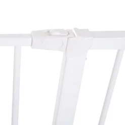Barrera de seguridad PawHut extensible puertas y escaleras metal blanco 76x72-107 cm