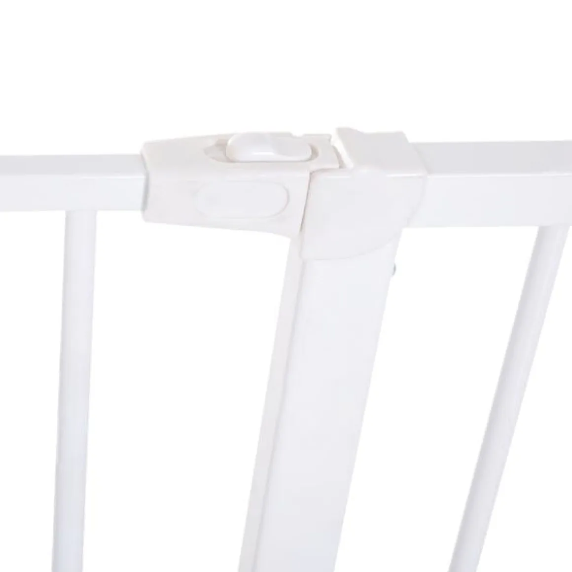 Barrera de seguridad PawHut extensible puertas y escaleras metal blanco 76x72-107 cm