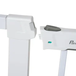 Barrera de seguridad PawHut para mascotas extensible con 2 extensiones blanco 76x70 cm