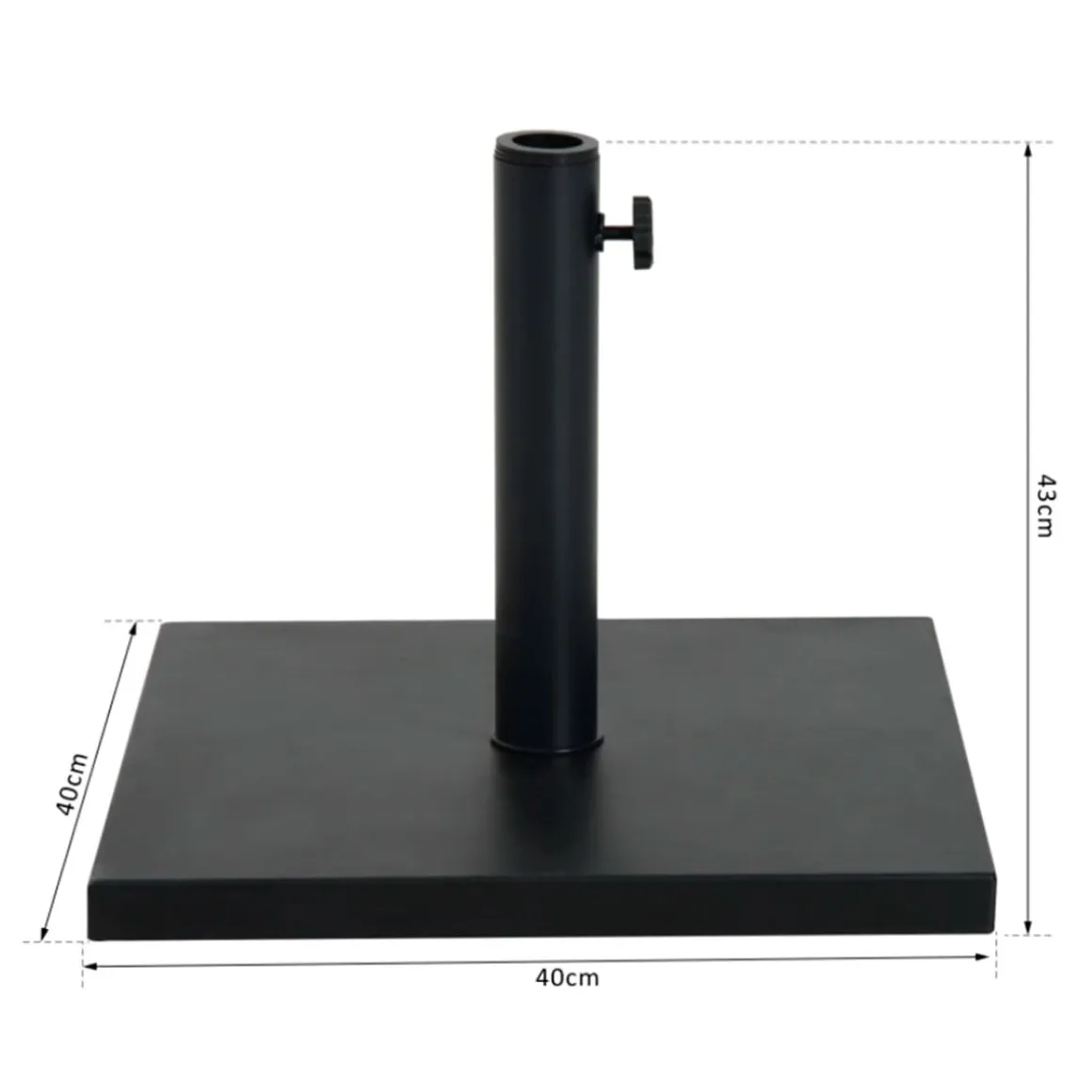 Base de sombrilla Outsunny con botón de bloqueo 35/38/48mm negro 43x40x40 cm