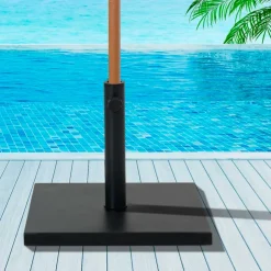 Base de sombrilla Outsunny con botón de bloqueo 35/38/48mm negro 43x40x40 cm