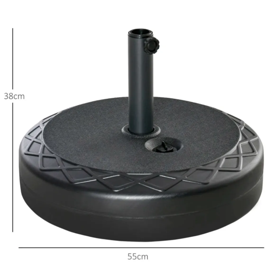 Base de sombrilla Outsunny rellenable redondo 38/48mm negro Ø55x38 cm