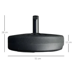 Base de sombrilla Outsunny rellenable 38/48mm negro Ø51x30,5cm