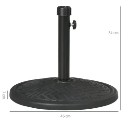 Base de sombrilla Outsunny 32/38 mm negro Ø46x34 cm