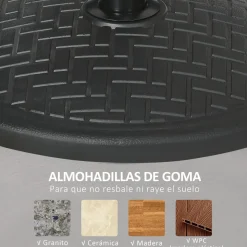 Base de sombrilla Outsunny 32/38 mm negro Ø46x34 cm