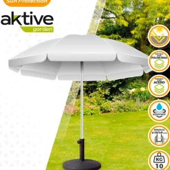 Base para sombrilla Aktive Garden forma redonda 10kg antracita 33,5xØ44,5 cm