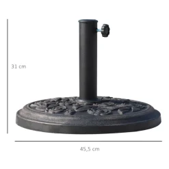 Base para sombrilla de jardín Outsunny 9kg negro Ø45,5x31 cm
