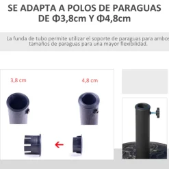 Base para sombrilla de jardín Outsunny 9kg negro Ø45,5x31 cm