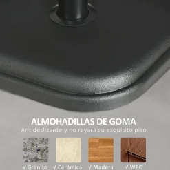 Base para sombrilla Kotom Outsunny 32/38 mm negro 31x36x36 cm