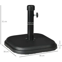 Base para sombrilla Kotom Outsunny 32/38 mm negro 31x36x36 cm