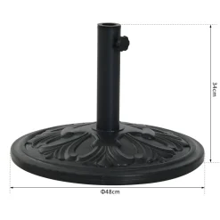 Base para sombrilla Nina Outsunny 35/38/48 mm negro Ø48 cm