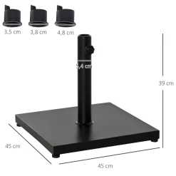 Base para sombrilla Seattle Outsunny negro 39x45x45 cm