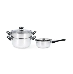 Batería de cocina Habitat Quid 3 piezas acero inoxidable