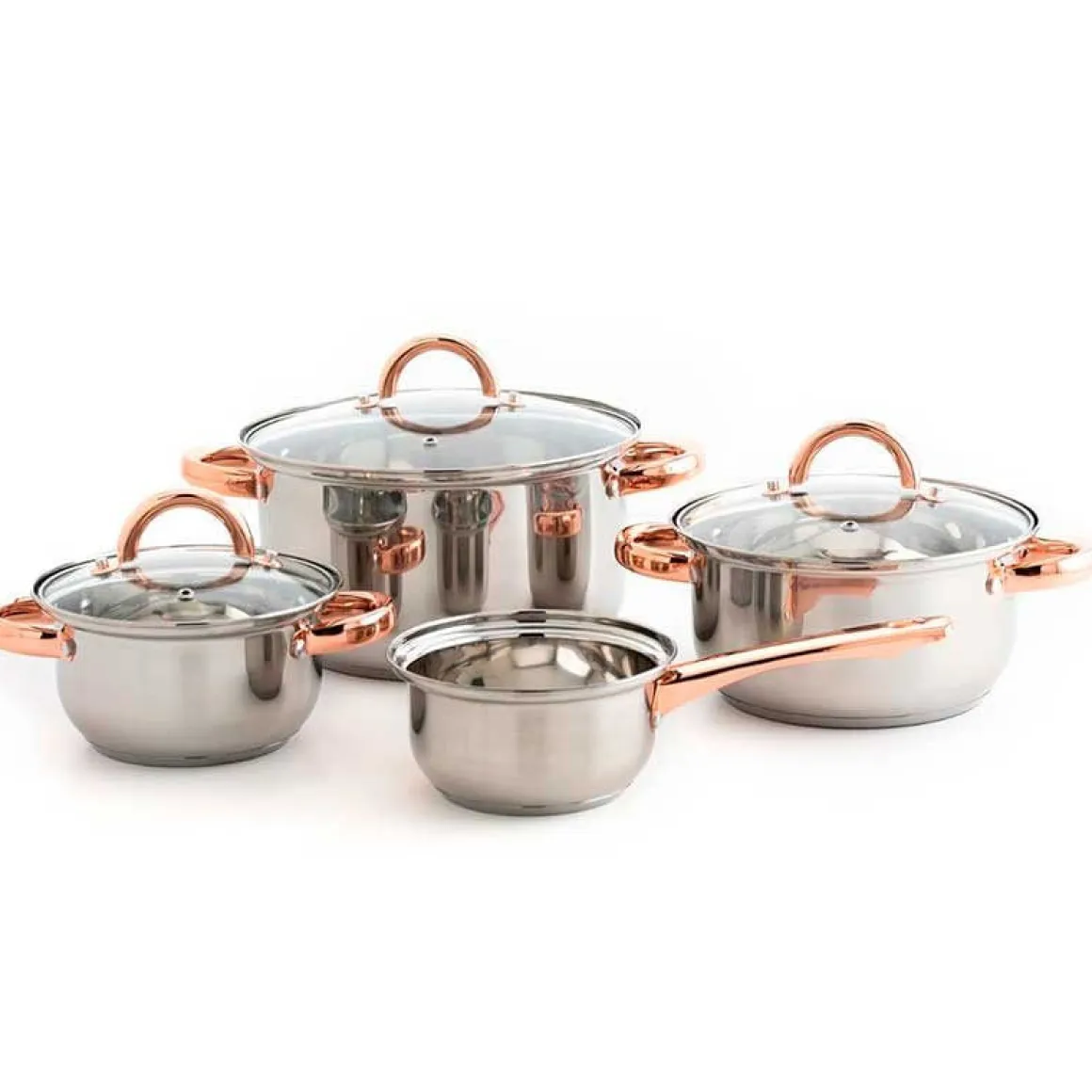 Batería de cocina Vanity Quid 7 piezas inox/bronce Ø14/Ø16/Ø20/Ø24 cm