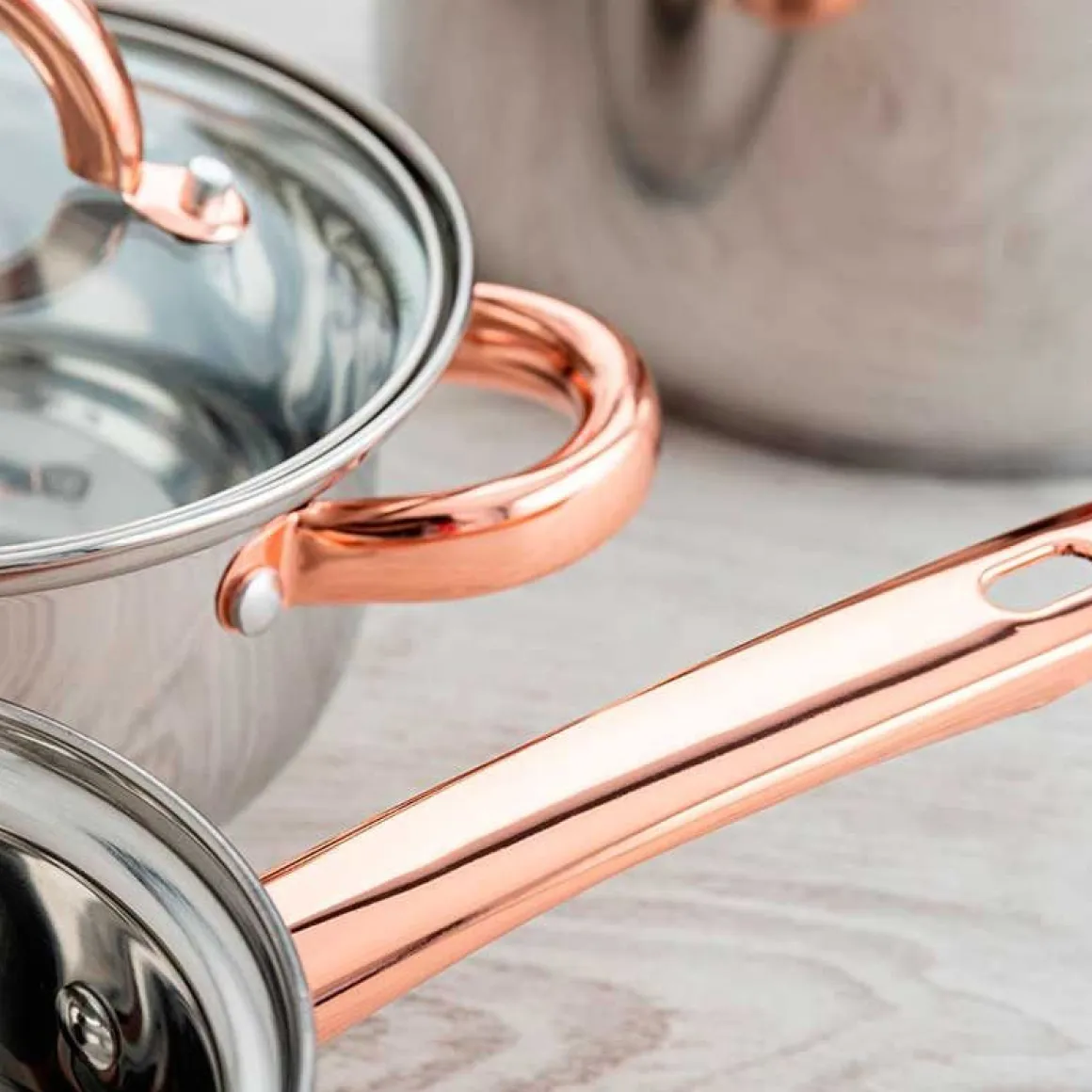 Batería de cocina Vanity Quid 7 piezas inox/bronce Ø14/Ø16/Ø20/Ø24 cm