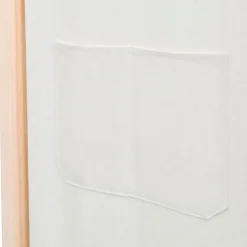 Biombo divisor con 6 paneles de tela crema 170x240x4 cm