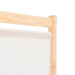 Biombo divisor con 6 paneles de tela crema 170x240x4 cm