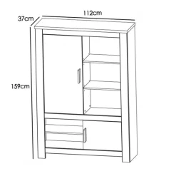 Bodeguero Roncal 2 puertas 159x112x37 cm