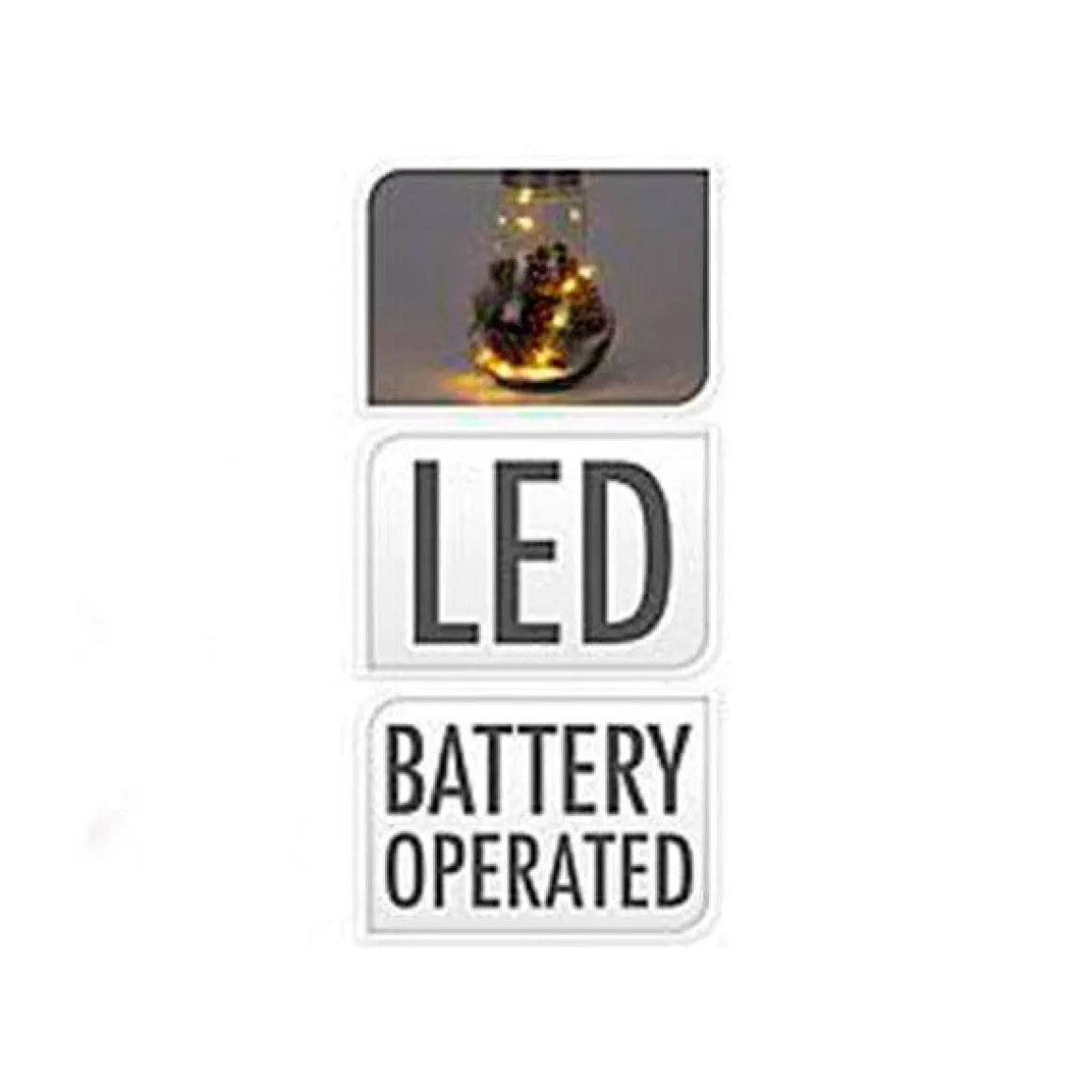 Bombilla con piñas decorativa 10 LED 31 cm
