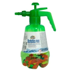 Botella con hinchador para globos + 100 globos +3A verde