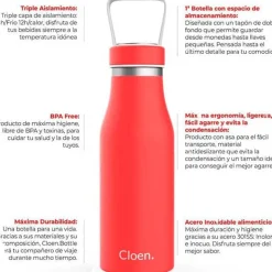 Botella térmica Cloen triple capa de aislamiento 500 ml