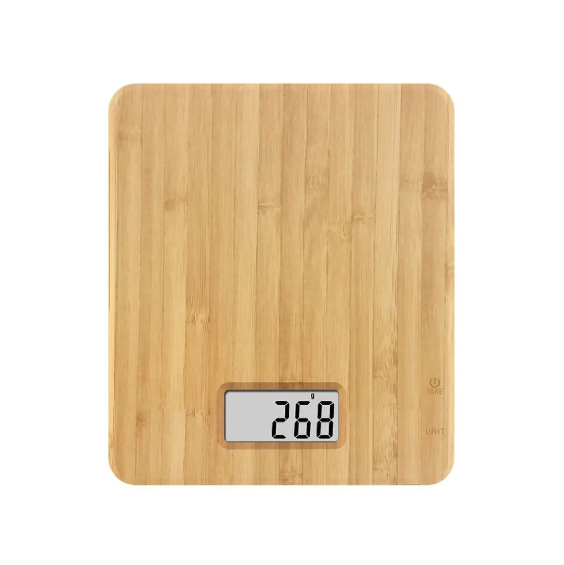 Báscula digital de cocina Bambú pantalla LCD natural