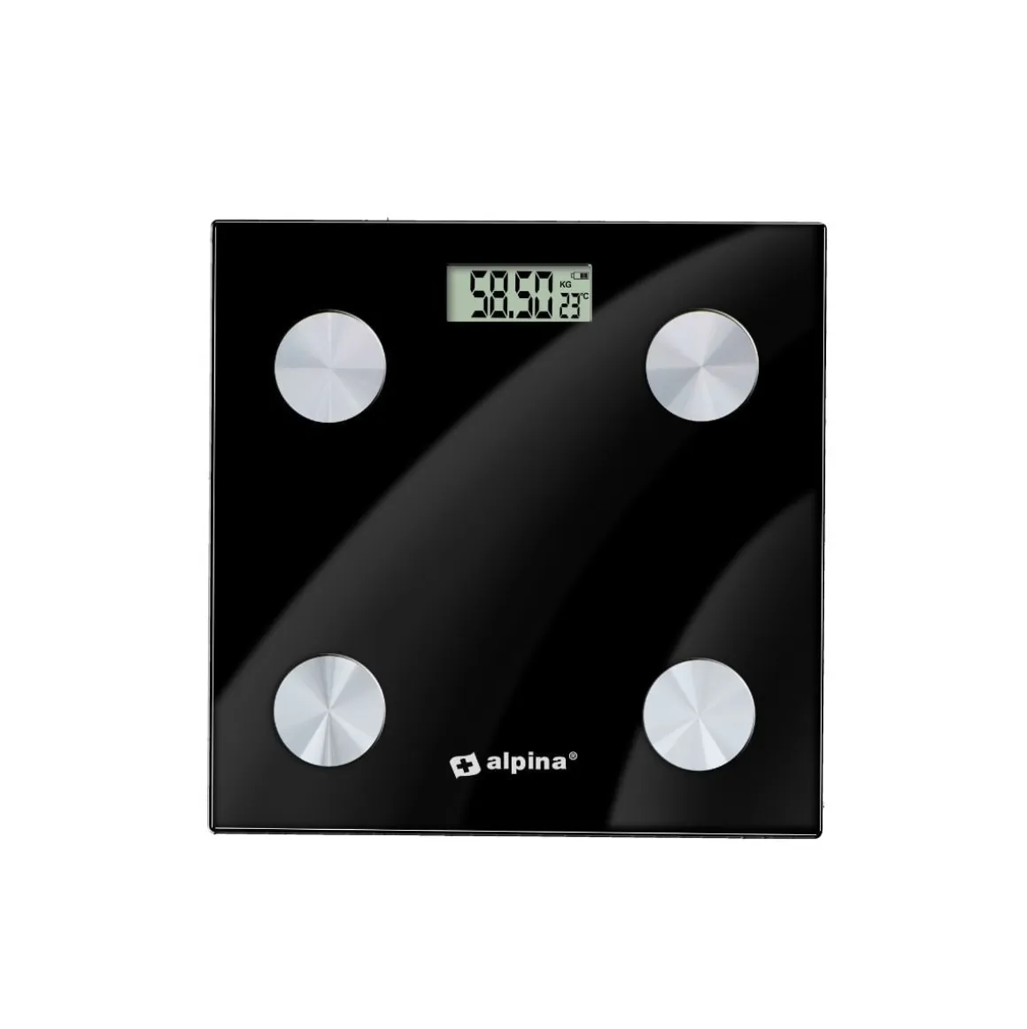 Báscula inteligente Alpina análisis corporal + Bluetooth negro