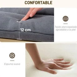 Butaca Aurex Homcom respaldo acolchado + reposabrazos gris 105x67x83 cm