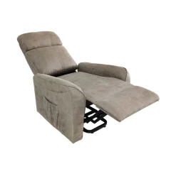 Butaca Carlin Power Lift reclinable + reposapiés cemento