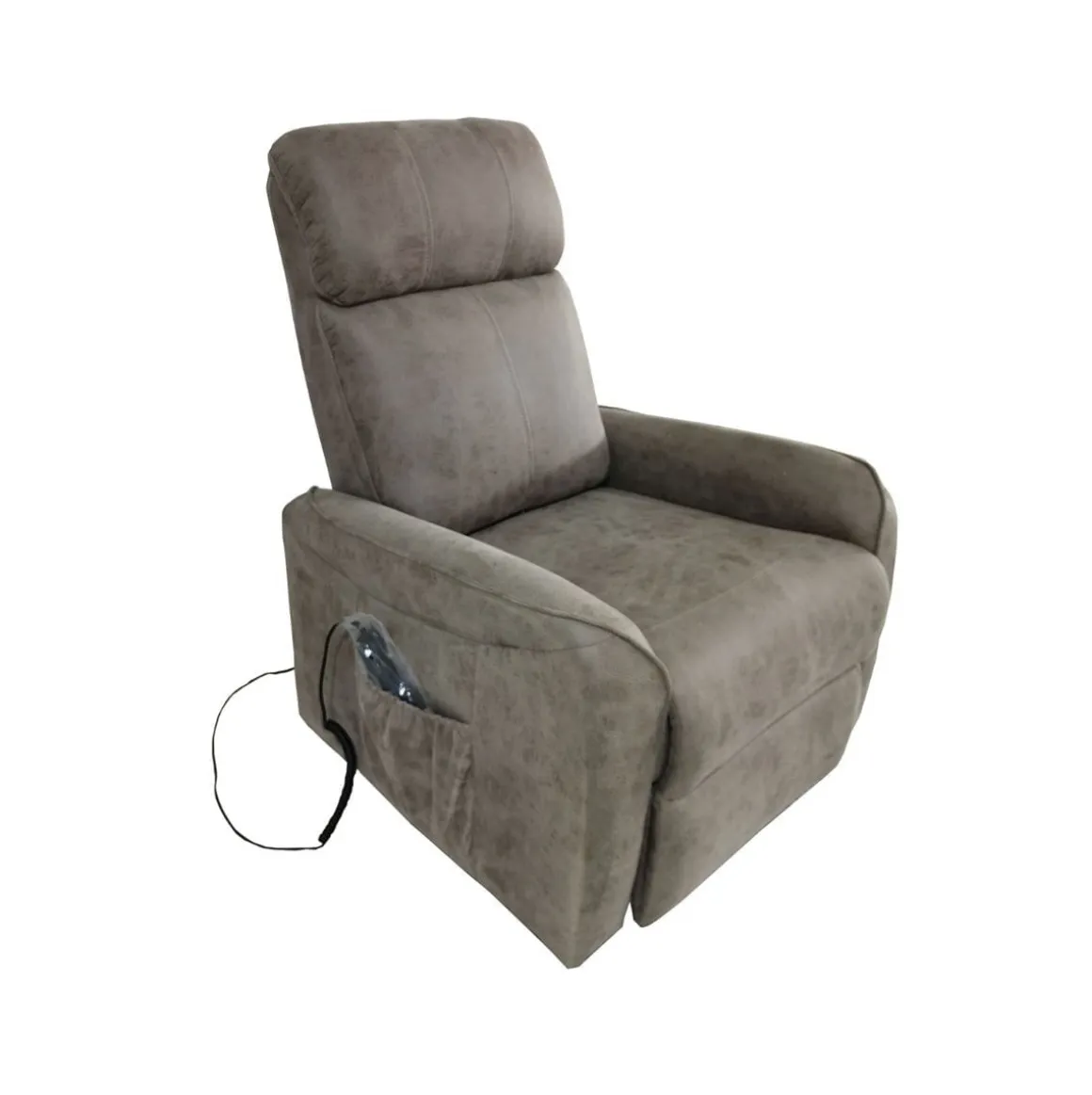 Butaca Carlin Power Lift reclinable + reposapiés cemento