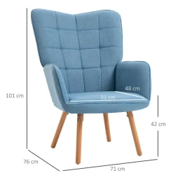 Butaca Dolgran Homcom respaldo alto con reposabrazos 101x71x76 cm