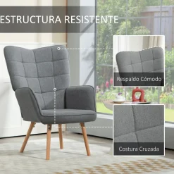 Butaca Dolgran Homcom respaldo alto con reposabrazos 101x71x76 cm