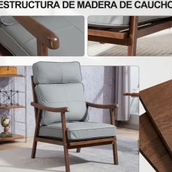Butaca Elia Homcom respaldo alto 105x63,5x83 cm