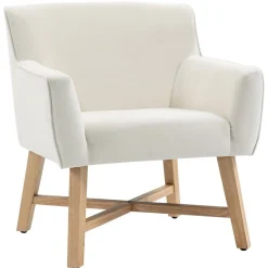 Butaca Homcom reposabrazos ajustados blanco 74x67x65 cm