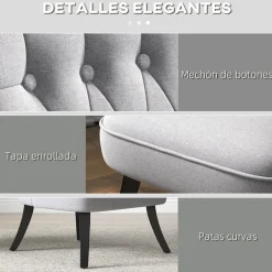 Butaca Kentia Homcom con cojín gris 77x52,5x69 cm