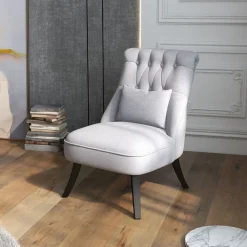 Butaca Kentia Homcom con cojín gris 77x52,5x69 cm