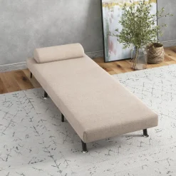 Butaca Linda Homcom convertible en cama beige 75x75x70 cm